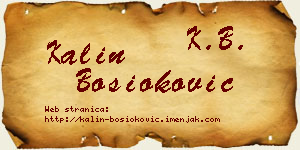 Kalin Bosioković vizit kartica